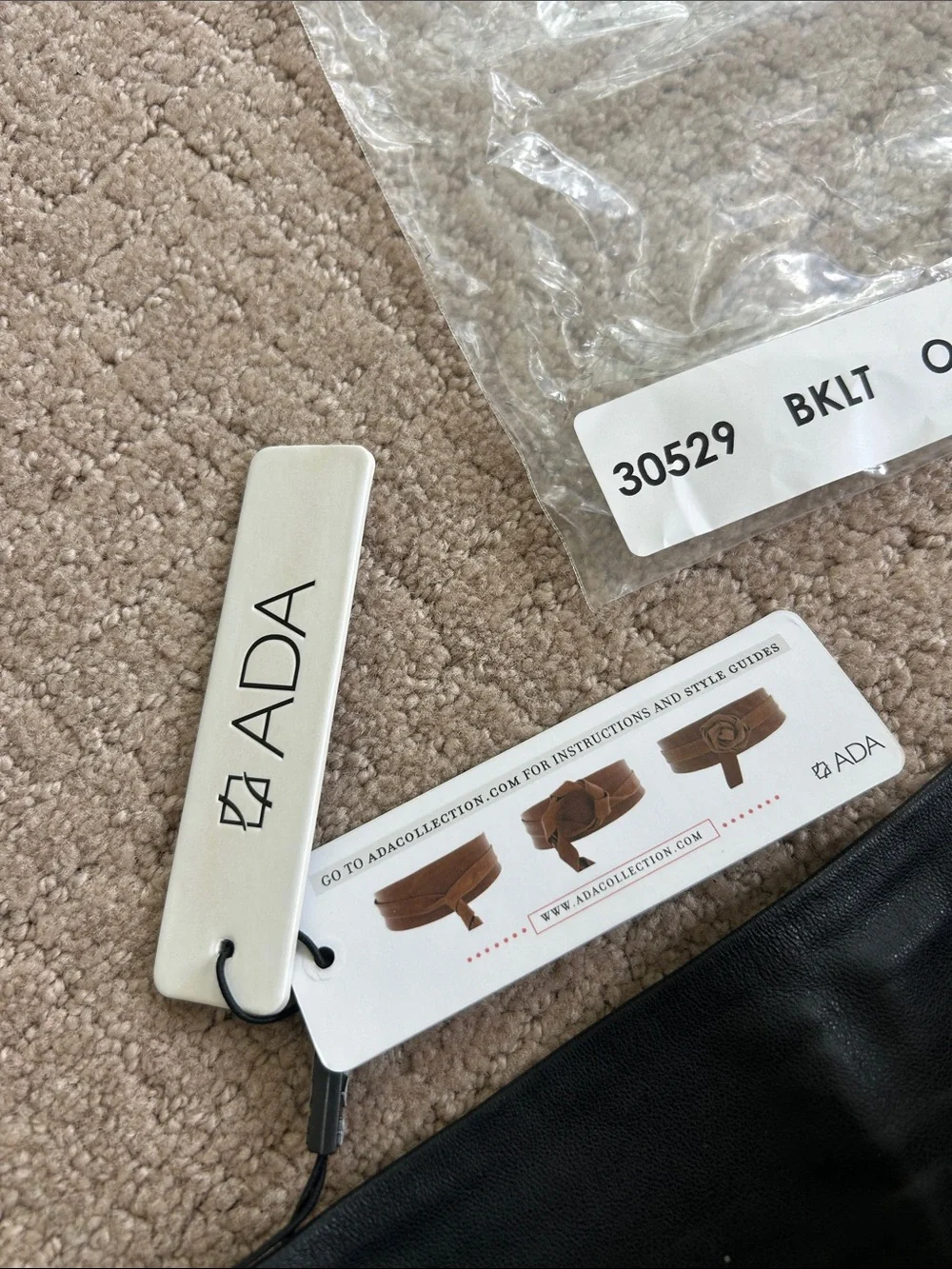 Ada Black Leather Obi-Style Belt with Long Tie Ends
